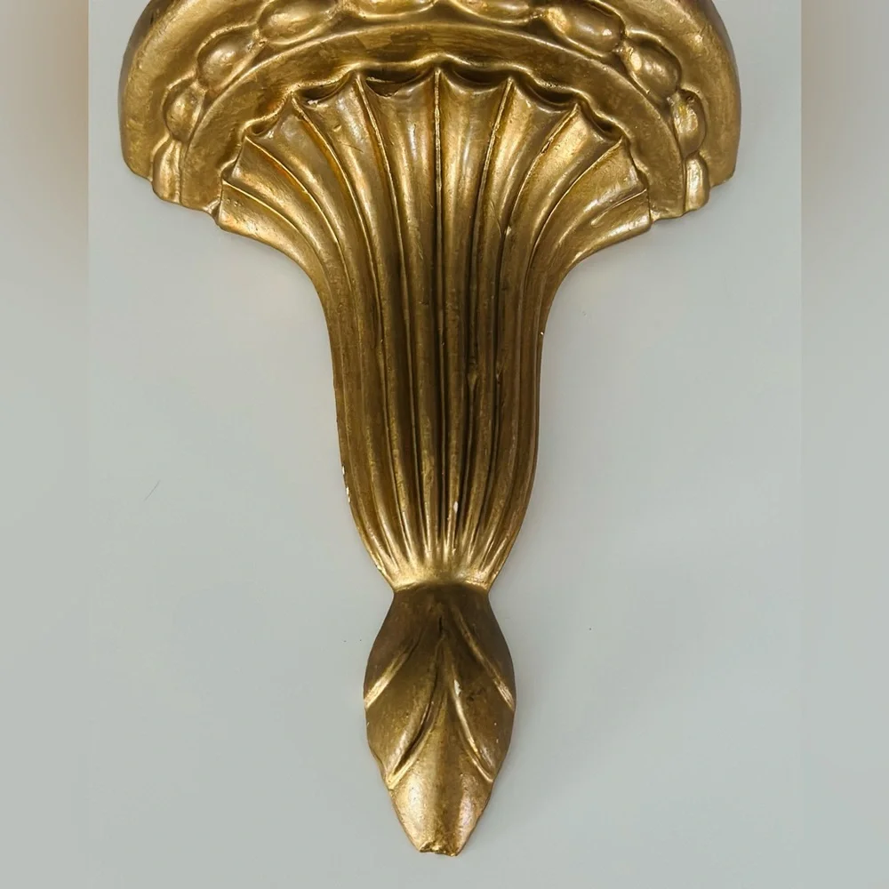 Vintage Florentine demilune wall shelf